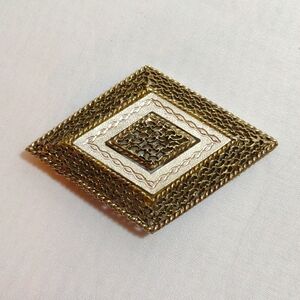 Vintage Pastelli Silver Tone Filigree Brooch
